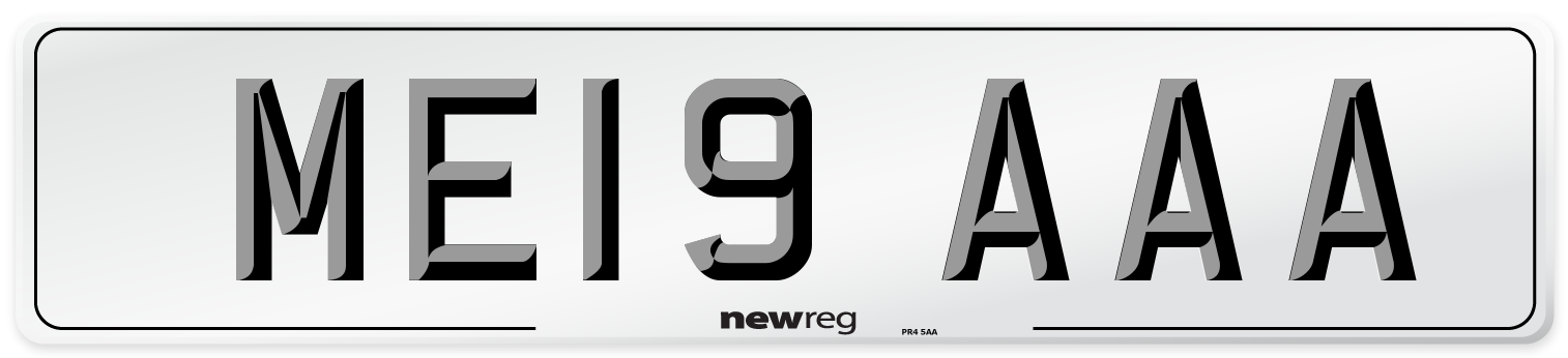 ME19 AAA Number Plate from New Reg